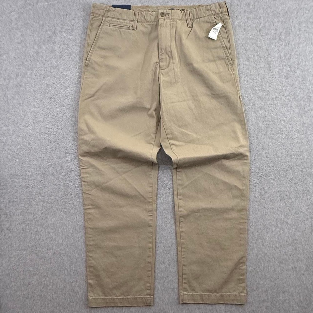 Gap Pants Mens 36x30 Khaki Beige Chino Straight Fit Mid Rise New